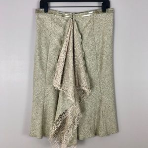 Authentic Rachel Roy Wool Skirt with Lace, Size M